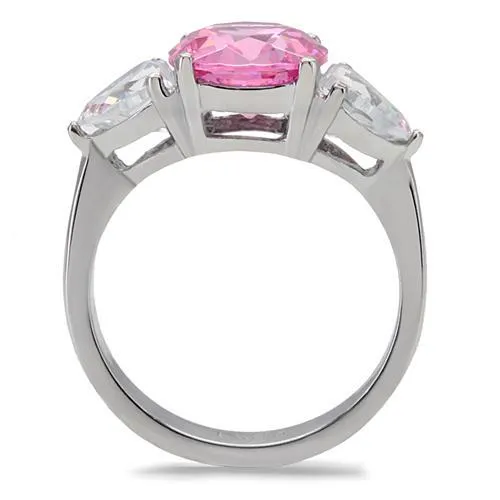 Rings Alamode TK164 High polished no plating Stainless Steel Ring with AAA Grade CZ in Rose