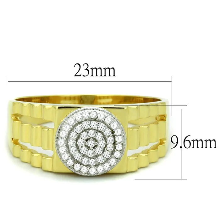 Rings Alamode TS237 GoldRhodium 925 Sterling Silver Ring with AAA Grade CZ in Clear
