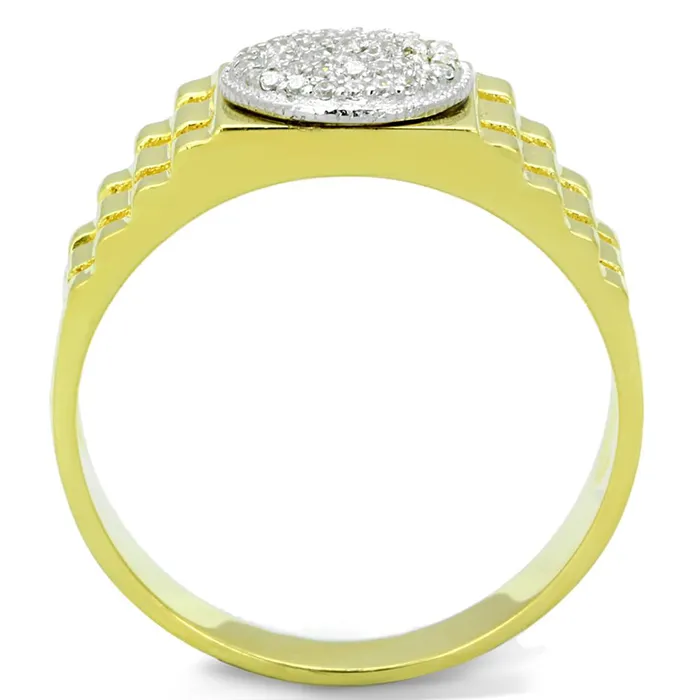Rings Alamode TS237 GoldRhodium 925 Sterling Silver Ring with AAA Grade CZ in Clear