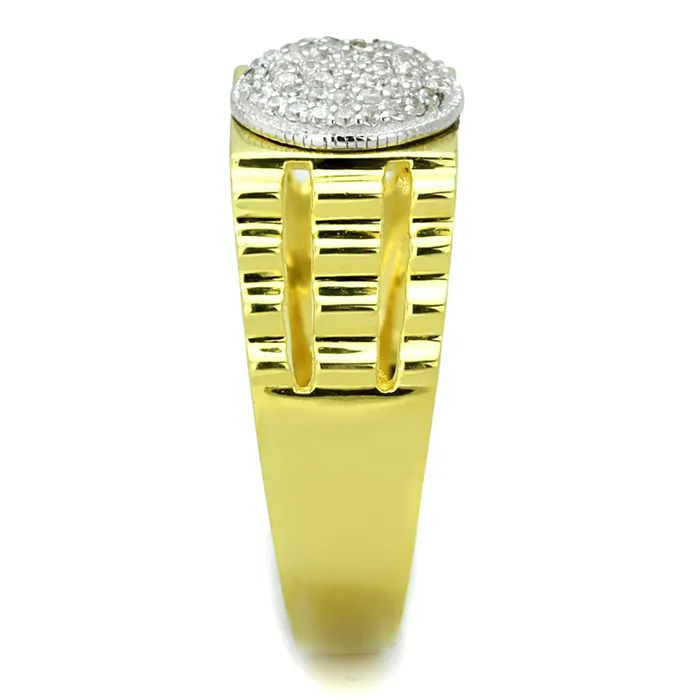 Rings Alamode TS237 GoldRhodium 925 Sterling Silver Ring with AAA Grade CZ in Clear