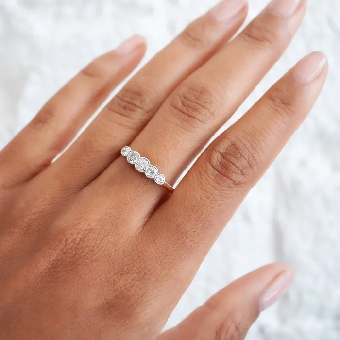 Rings Antique Vintage Jewelry Vintage Quintet Diamond Ring