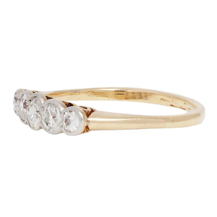 Rings Antique Vintage Jewelry Vintage Quintet Diamond Ring
