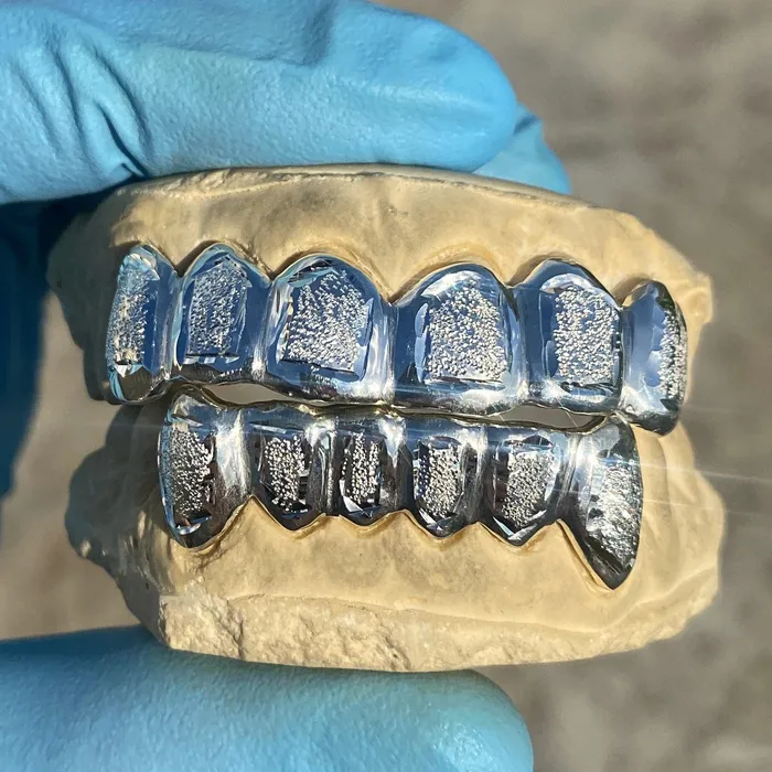 Rings Bling Cartel Admin 925 Sterling Silver Diamond Dust With White Border Custom Grillz