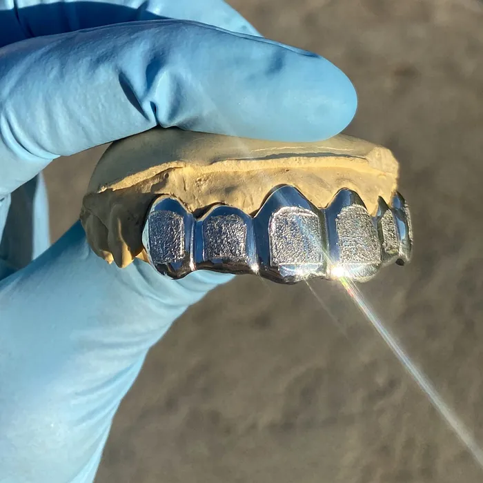 Rings Bling Cartel Admin 925 Sterling Silver Diamond Dust With White Border Custom Grillz