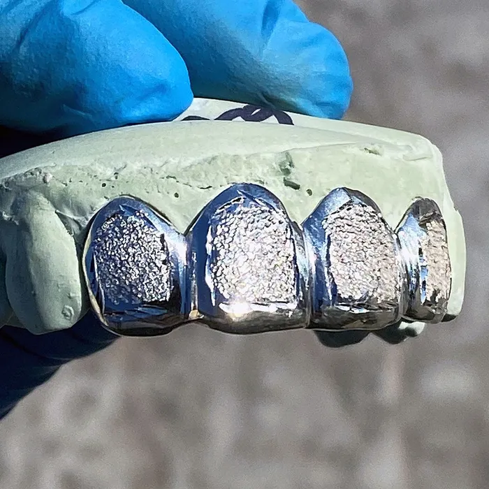 Rings Bling Cartel Admin 925 Sterling Silver Diamond Dust With White Border Custom Grillz