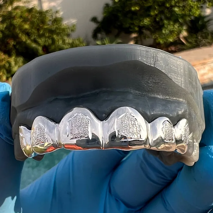 Rings Bling Cartel Admin 925 Sterling Silver Diamond Dust With White Border Custom Grillz