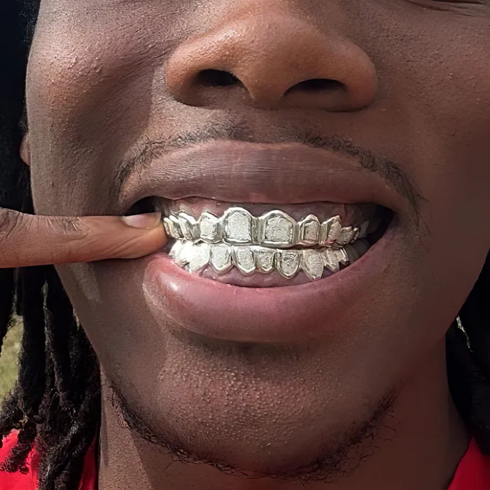 Rings Bling Cartel Admin 925 Sterling Silver Diamond Dust With White Border Custom Grillz
