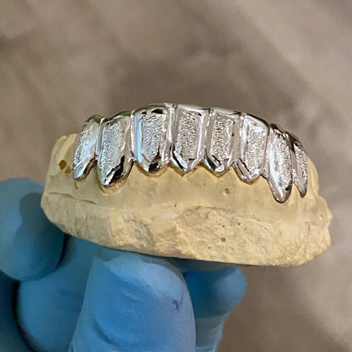 Rings Bling Cartel Admin 925 Sterling Silver Diamond Dust With White Border Custom Grillz