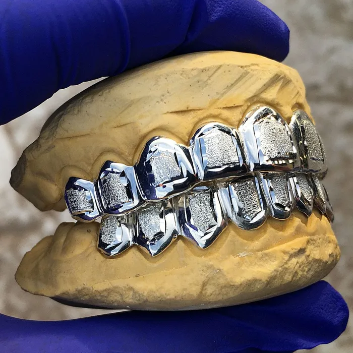 Rings Bling Cartel Admin 925 Sterling Silver Diamond Dust With White Border Custom Grillz