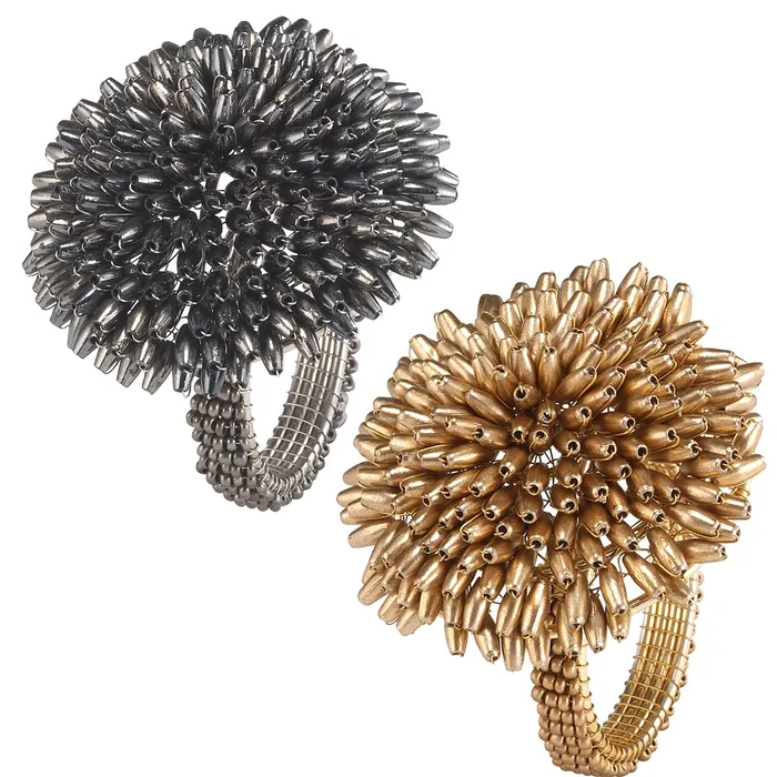 Rings Bodrum Linens Bodrum Linens Pompom Napkin Ring Napkin Rings Set of 4