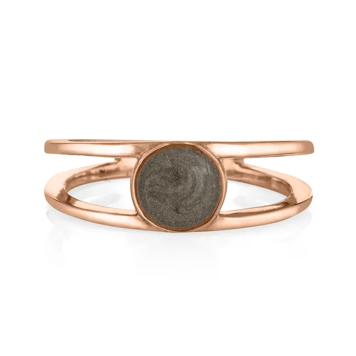 Rings closebymejewelry Twin Band Cremation Ring in 14K Rose Gold