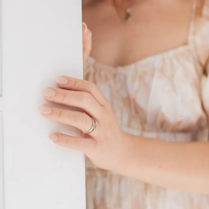 Rings closebymejewelry Twin Band Cremation Ring in 14K Rose Gold