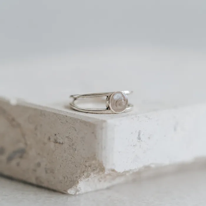 Rings closebymejewelry Twin Band Cremation Ring in 14K Rose Gold