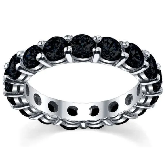 Rings deBebians Round Brilliant Black Diamond Eternity Ring 400cttw