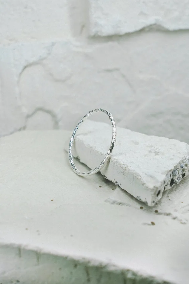 Rings Kty Hammered Tiny Ring Silver