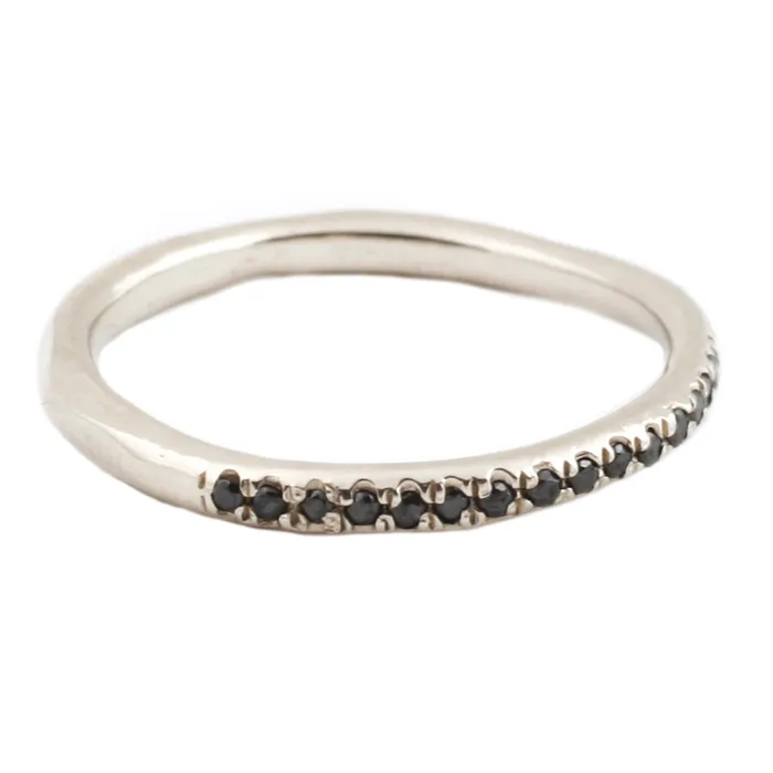 Rings Lauren Wolf Jewelry Black Diamond Half Eternity Band