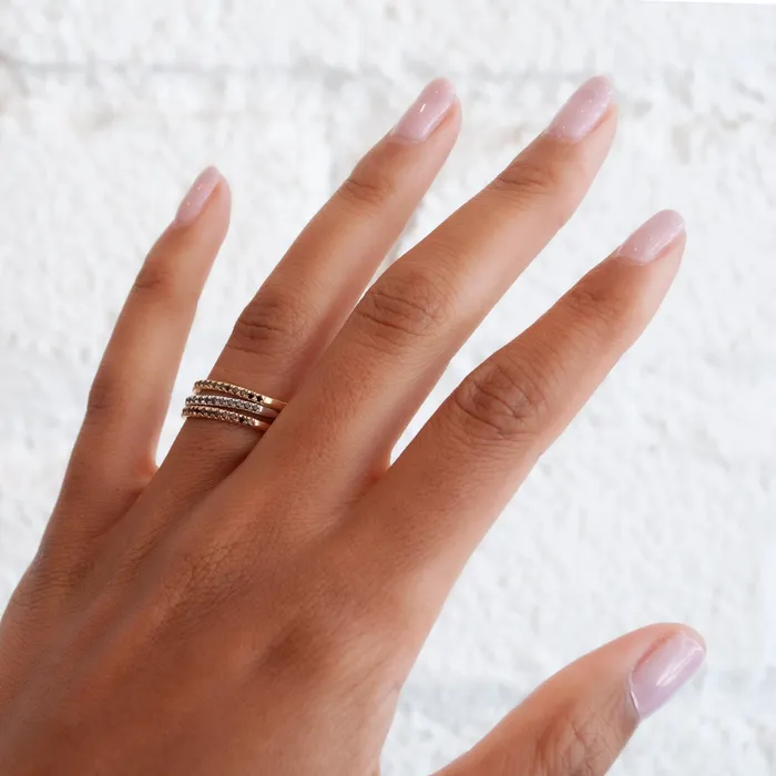 Rings Lauren Wolf Jewelry Black Diamond Half Eternity Band