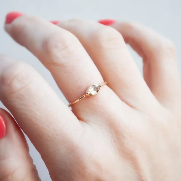 Rings Lauren Wolf Jewelry Marquise Morganite Ring