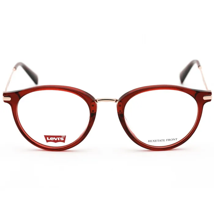 Rings Levis Levis Womens Eyeglasses Clear Demo Lens RedGold Round Frame LV 5006 0C9A 00