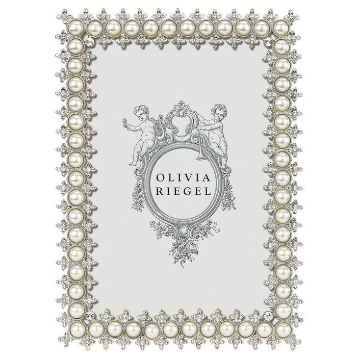 Rings Olivia Riegel Olivia Riegel Silver Crystal Pearl 4 x 6 Frame