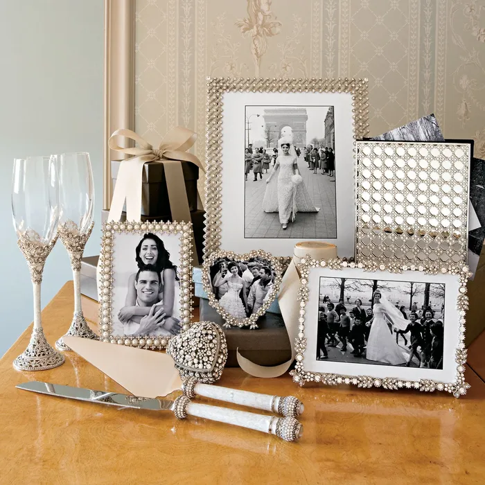 Rings Olivia Riegel Olivia Riegel Silver Crystal Pearl 4 x 6 Frame