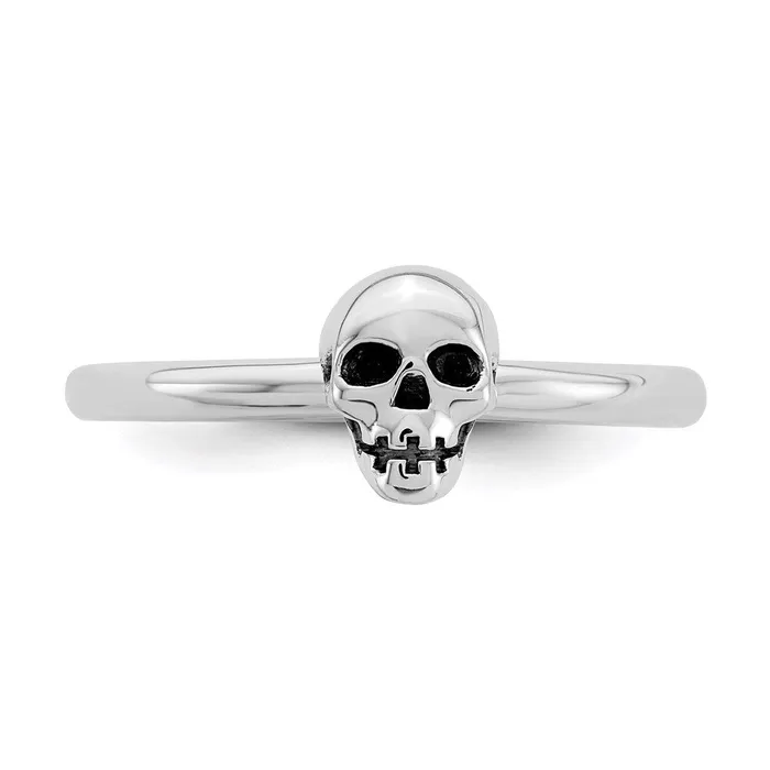 Rings Stackable Expressions Sterling Silver Stackable Expressions Antiqued Skull Ring QSK1940 Rings Stackable Expressions Sterling Silver Stackable Expressions Antiqued Skull Ring QSK1940