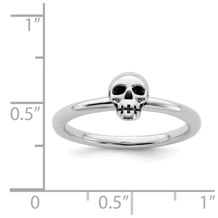 Rings Stackable Expressions Sterling Silver Stackable Expressions Antiqued Skull Ring QSK1940 Rings Stackable Expressions Sterling Silver Stackable Expressions Antiqued Skull Ring QSK1940