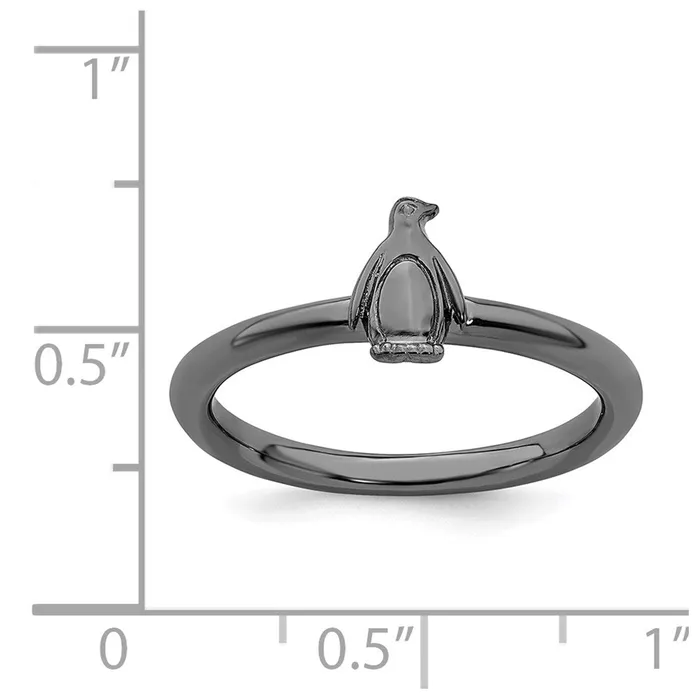 Rings Stackable Expressions Sterling Silver Stackable Expressions Blackplated Penguin Ring QSK1957 Rings Stackable Expressions Sterling Silver Stackable Expressions Blackplated Penguin Ring QSK1957