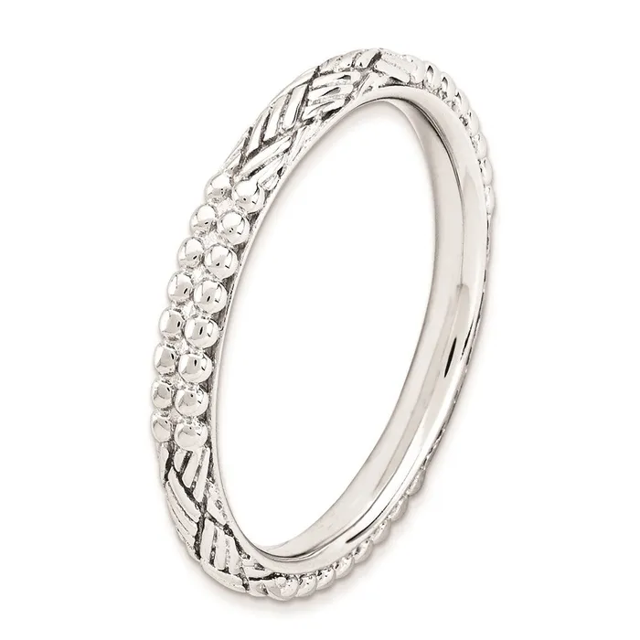 Rings Stackable Expressions Sterling Silver Stackable Expressions Rhodiumplated Patterned Ring QSK1561 Rings Stackable Expressions Sterling Silver Stackable Expressions Rhodiumplated Patterned Ring QSK1561