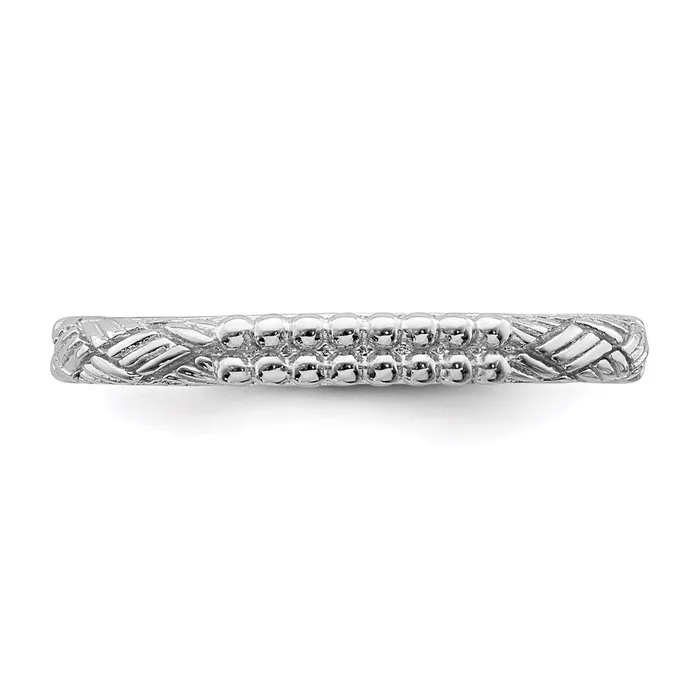 Rings Stackable Expressions Sterling Silver Stackable Expressions Rhodiumplated Patterned Ring QSK1561 Rings Stackable Expressions Sterling Silver Stackable Expressions Rhodiumplated Patterned Ring QSK1561