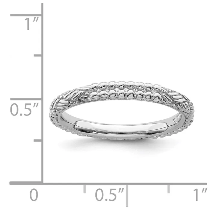 Rings Stackable Expressions Sterling Silver Stackable Expressions Rhodiumplated Patterned Ring QSK1561 Rings Stackable Expressions Sterling Silver Stackable Expressions Rhodiumplated Patterned Ring QSK1561
