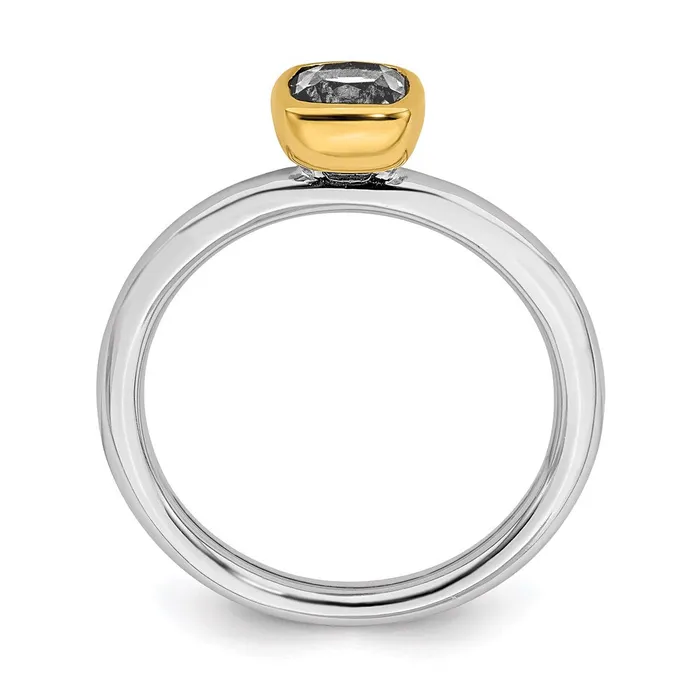 Rings Stackable Expressions Sterling Silver Stackable Expressions wGoldplated White Topaz Ring QSK1890 Rings Stackable Expressions Sterling Silver Stackable Expressions wGoldplated White Topaz Ring QSK1890