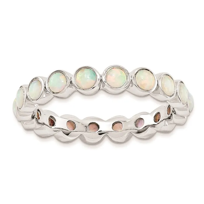 Rings Sterling Silver Stackable Expressions Created Opal Ring QSK985 Stackable Expressions Rings Sterling Silver Stackable Expressions Created Opal Ring QSK985 Stackable Expressions