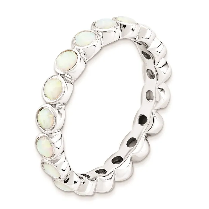 Rings Sterling Silver Stackable Expressions Created Opal Ring QSK985 Stackable Expressions Rings Sterling Silver Stackable Expressions Created Opal Ring QSK985 Stackable Expressions