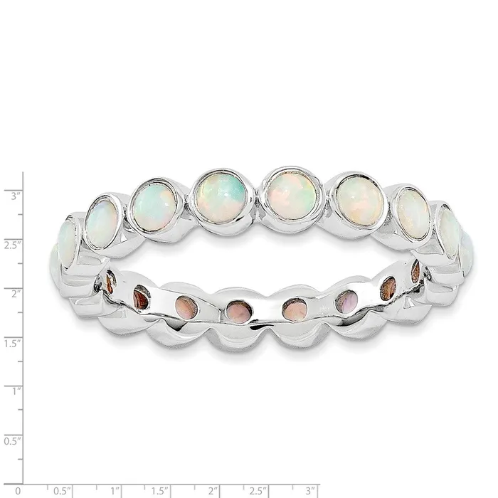 Rings Sterling Silver Stackable Expressions Created Opal Ring QSK985 Stackable Expressions Rings Sterling Silver Stackable Expressions Created Opal Ring QSK985 Stackable Expressions