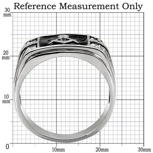 Rings TK8X031 High polished no plating Stainless Steel Ring with AAA Grade CZ in Clear Alamode