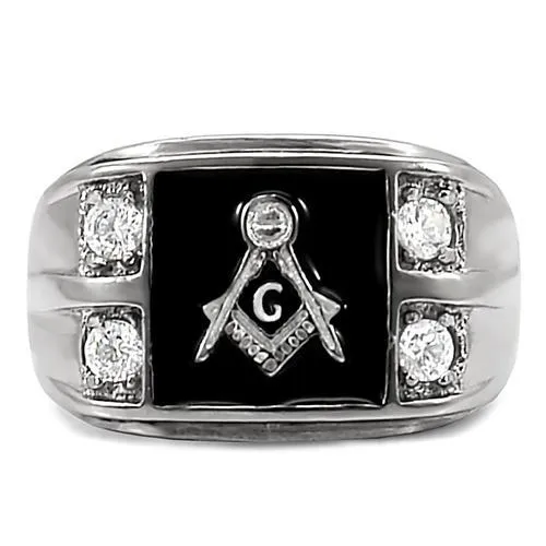 Rings TK8X031 High polished no plating Stainless Steel Ring with AAA Grade CZ in Clear Alamode