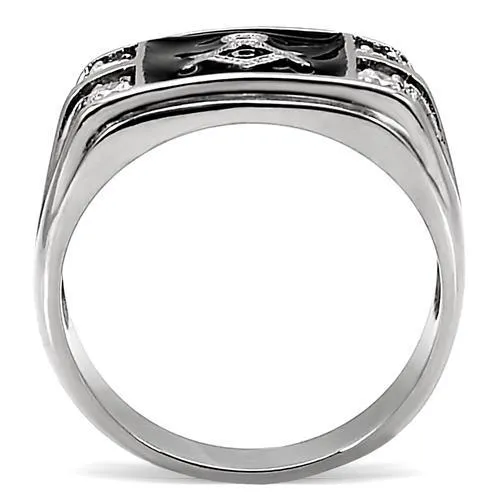 Rings TK8X031 High polished no plating Stainless Steel Ring with AAA Grade CZ in Clear Alamode