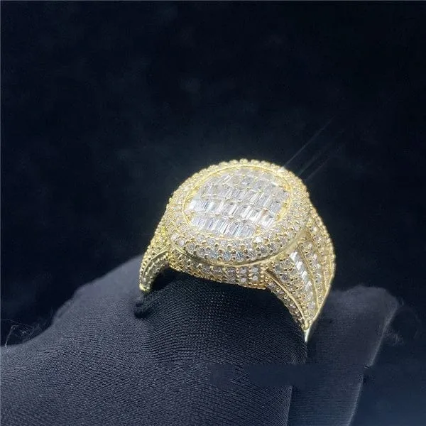 Rings VVS Jewelry 925 Sterling Silver Oval VVS Moissanite Baguette Ring