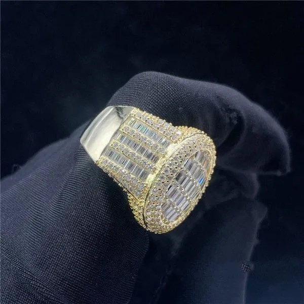 Rings VVS Jewelry 925 Sterling Silver Oval VVS Moissanite Baguette Ring