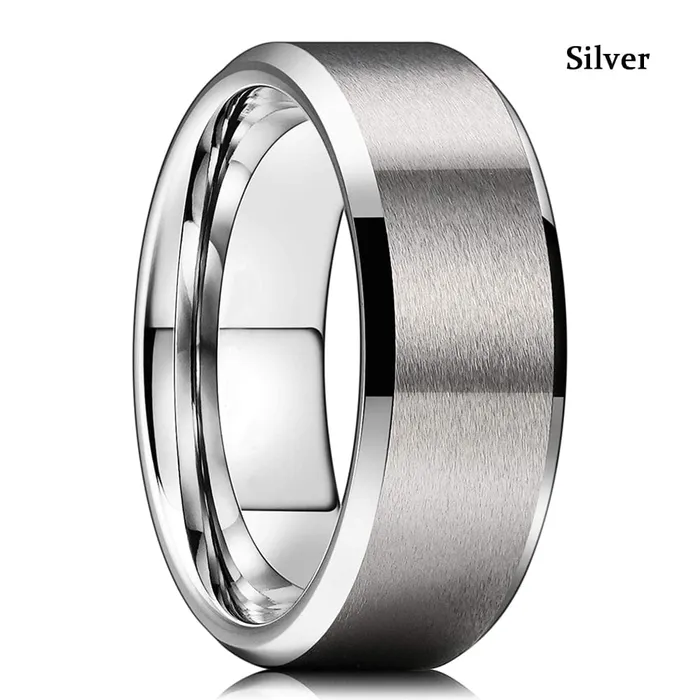 Rings VVS Jewelry Tungsten Carbide 8MM GoldSilver Band Ring Comfort Fit