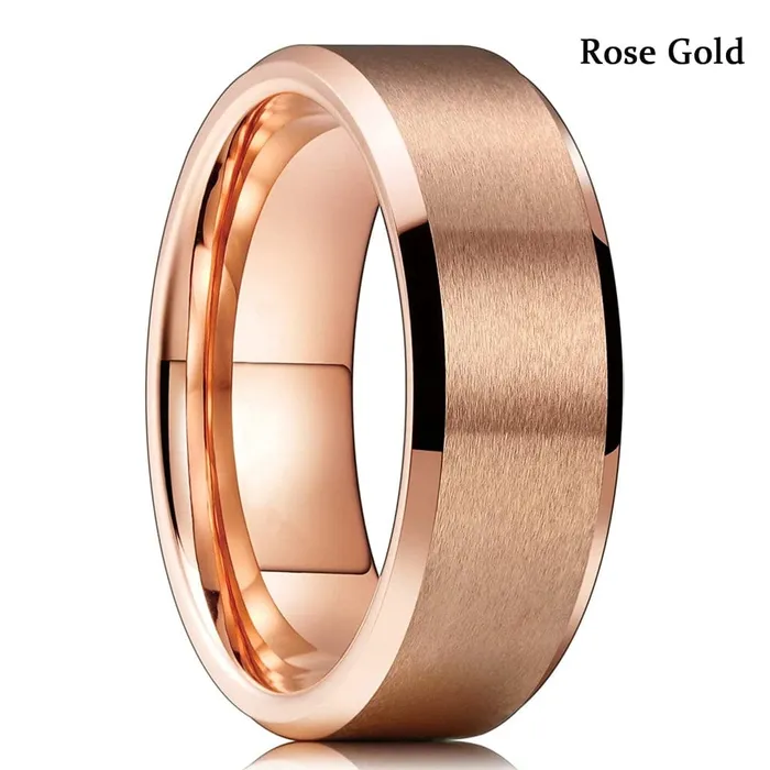 Rings VVS Jewelry Tungsten Carbide 8MM GoldSilver Band Ring Comfort Fit