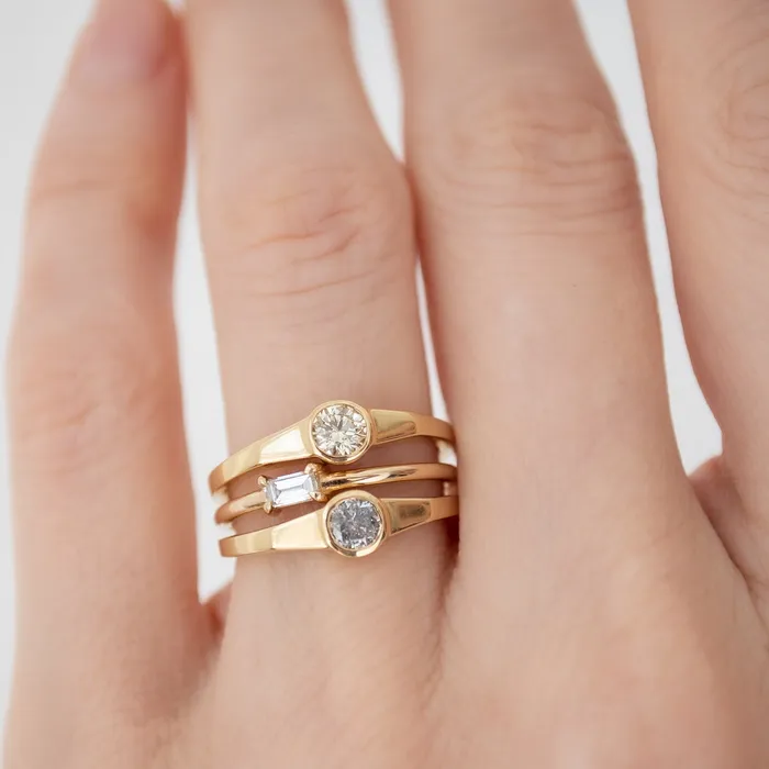 Salt Pepper Diamond Eclipse Ring ESQUELETO Essentials Rings