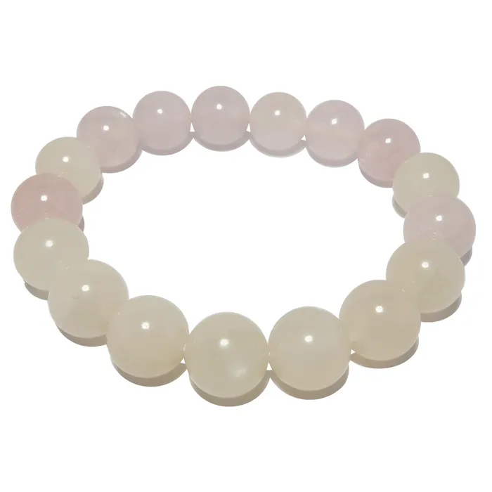 Satin Crystals Bracelets White Moonstone Bracelet Rose Quartz Lunar Love