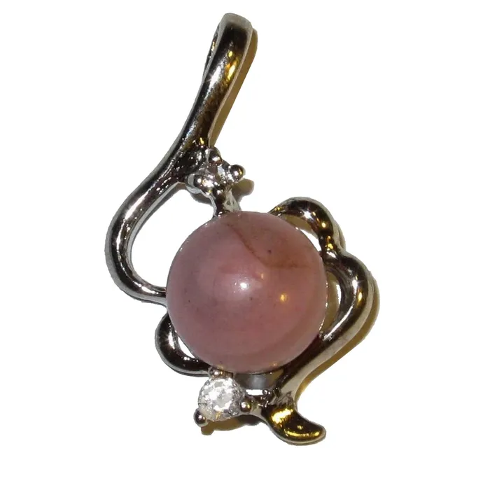 Satin Crystals Charm Necklaces Rhodonite Pendant Pink Crystal Cutie Charm Silver Satin Crystals Charm Necklaces Rhodonite Pendant Pink Crystal Cutie Charm Silver