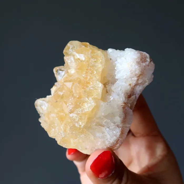 Satin Crystals Citrine Cluster Yellow SunKissed Prosperity Stone Charm Necklaces