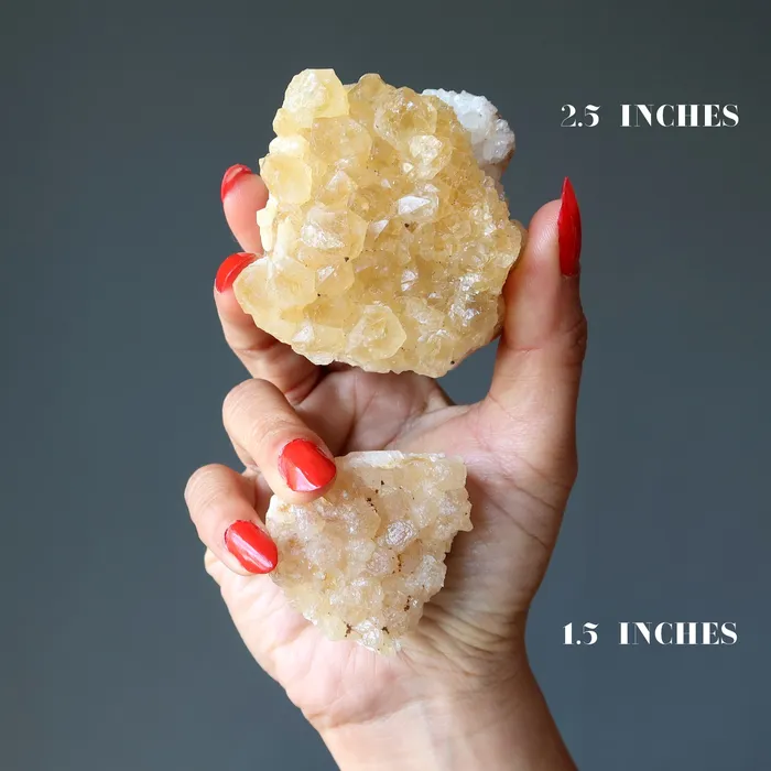 Satin Crystals Citrine Cluster Yellow SunKissed Prosperity Stone Charm Necklaces
