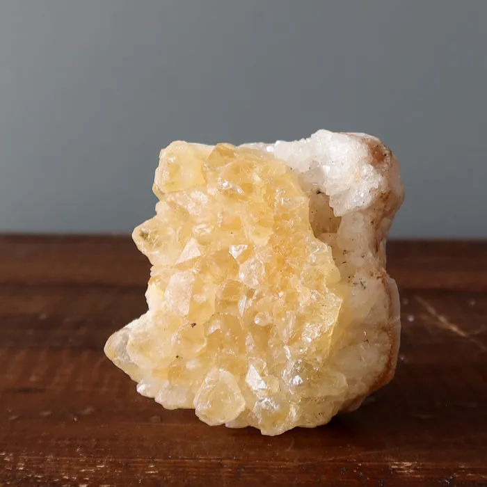 Satin Crystals Citrine Cluster Yellow SunKissed Prosperity Stone Charm Necklaces