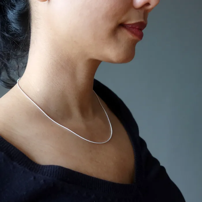 Satin Crystals Necklaces Silver Plated Chain Necklace Simply Splendid Snake