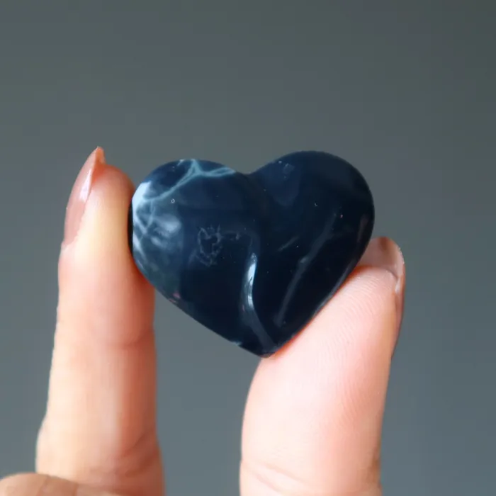 Satin Crystals Necklaces Spiderweb Obsidian Heart Grid Crystal Love Catcher